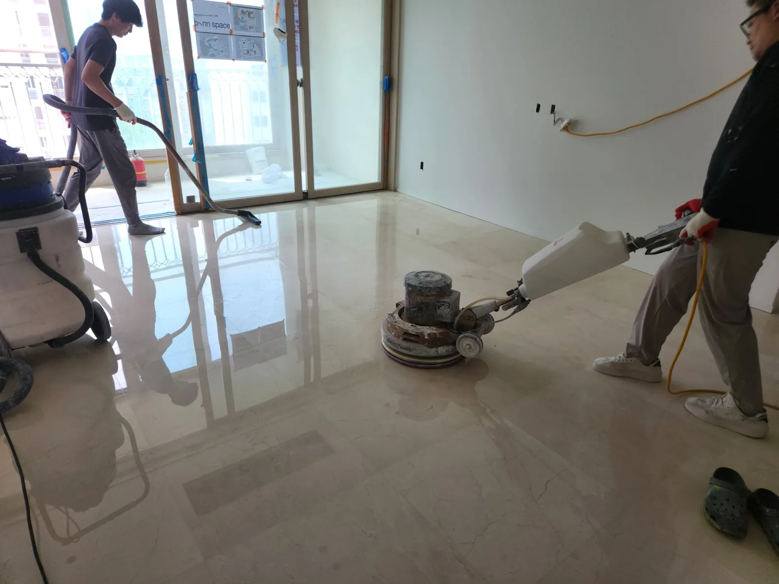 분당 판교 오피스텔 현관대리석연마 시공 과정 사진 8